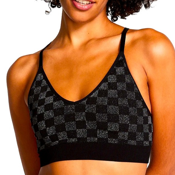Victoria’s Secret Pink Active Sports Bra Large Black Lightly Lined Yoga … - Picture 1 of 5